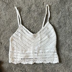 Zara white crochet crop top size XS